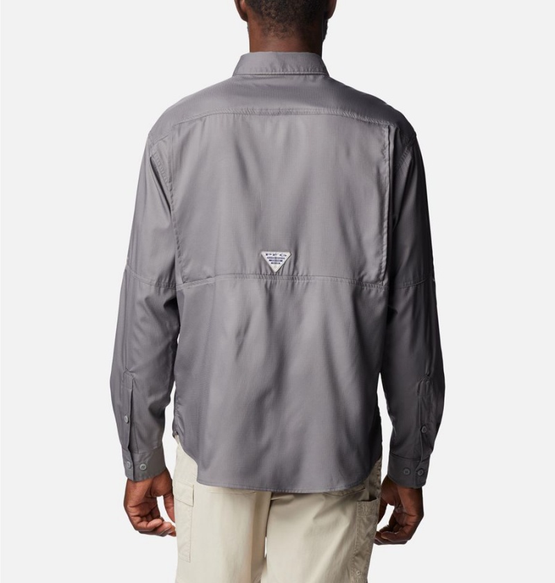 Columbia PFG Skiff Guide Woven Long Sleeve Men's Shirt Grey | ELXDZS-615