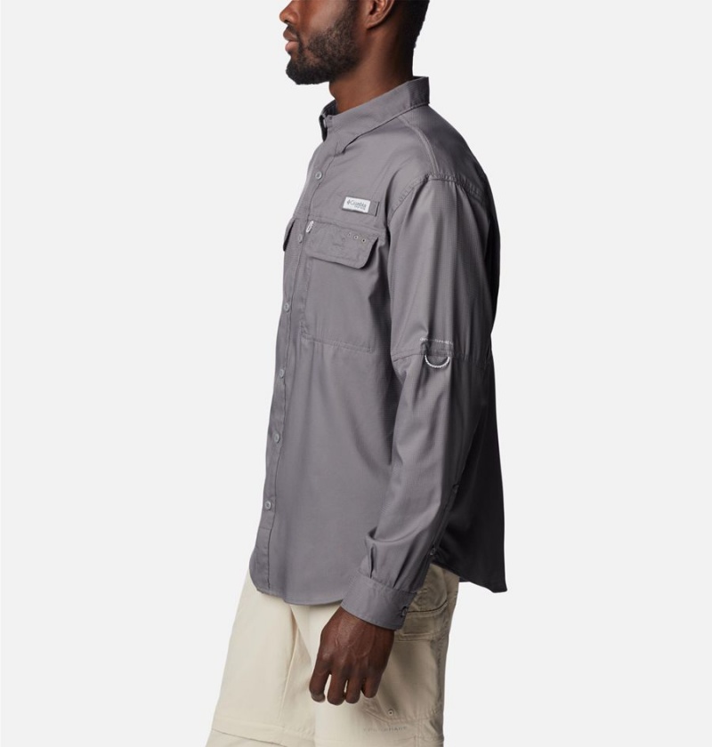 Columbia PFG Skiff Guide Woven Long Sleeve Men's Shirt Grey | ELXDZS-615