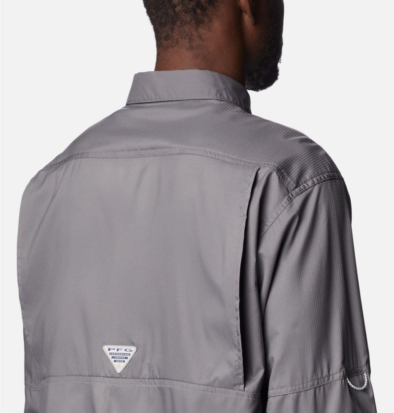 Columbia PFG Skiff Guide Woven Long Sleeve Men's Shirt Grey | ELXDZS-615