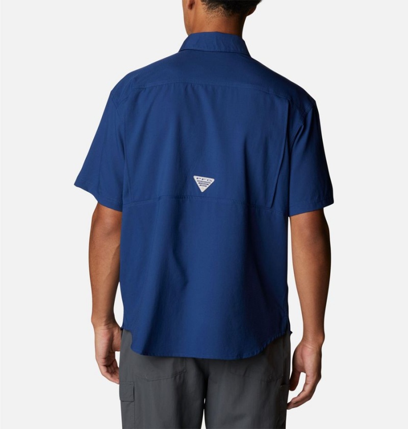 Columbia PFG Skiff Guide Woven Short Sleeve Men's Shirt Blue | ODRSXL-182