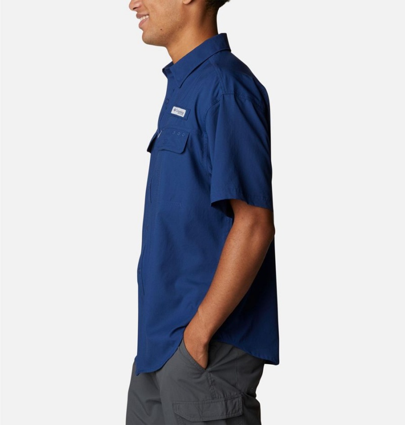 Columbia PFG Skiff Guide Woven Short Sleeve Men's Shirt Blue | ODRSXL-182