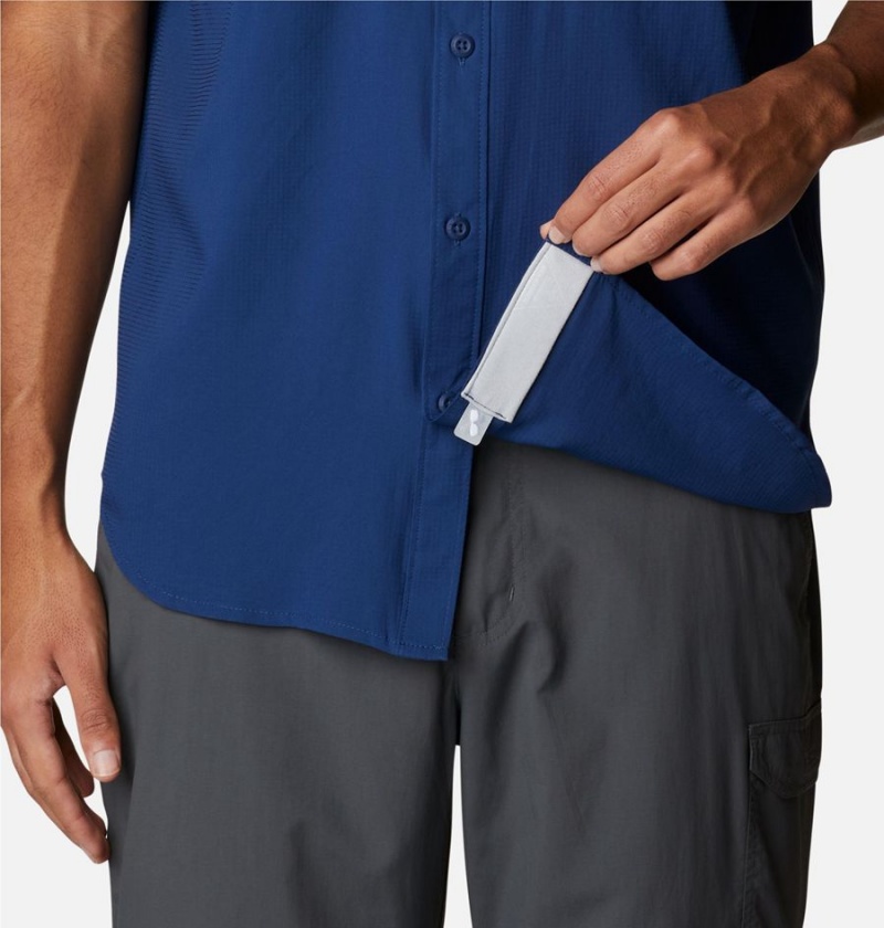 Columbia PFG Skiff Guide Woven Short Sleeve Men's Shirt Blue | ODRSXL-182