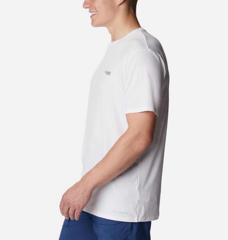 Columbia PFG Skiff Horizon Short Sleeve Tech Men's T-Shirt White | SPKRFT-987