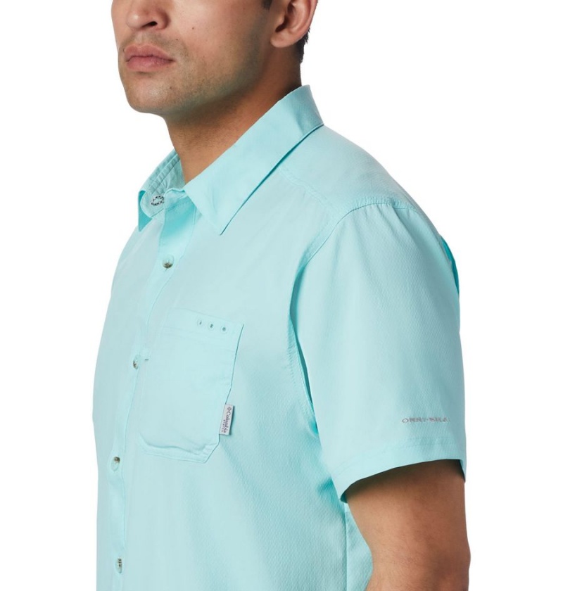 Columbia PFG Slack Tide Camp Men's Shirt Turquoise | VMCKUZ-968