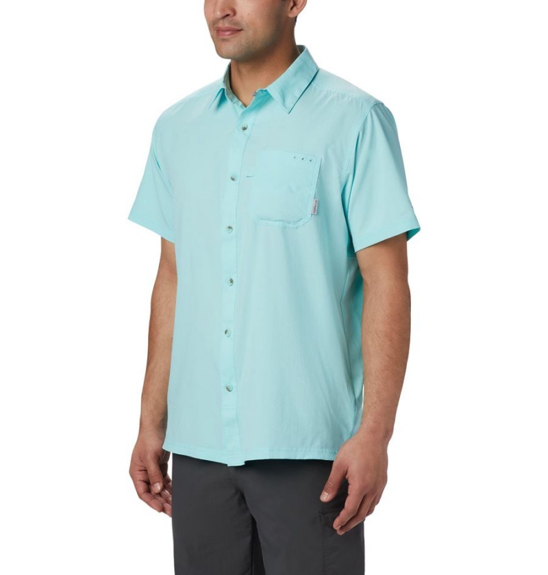 Columbia PFG Slack Tide Camp Men\'s Shirt Turquoise | VMCKUZ-968