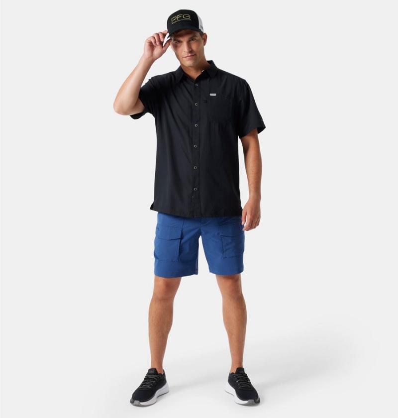 Columbia PFG Slack Tide Camp Men's Shirt Black | EDCBHF-359