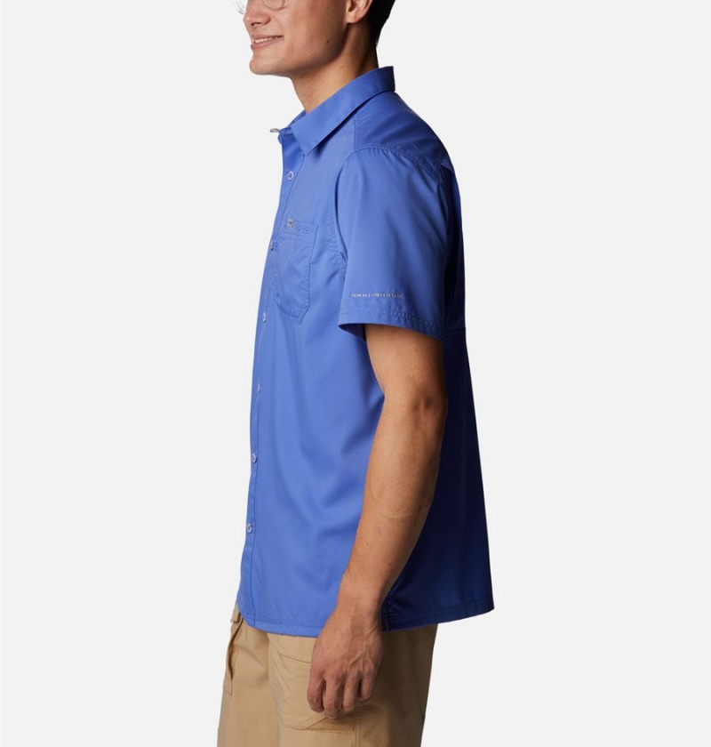 Columbia PFG Slack Tide Camp Men's Shirt Blue | SBJFIT-762