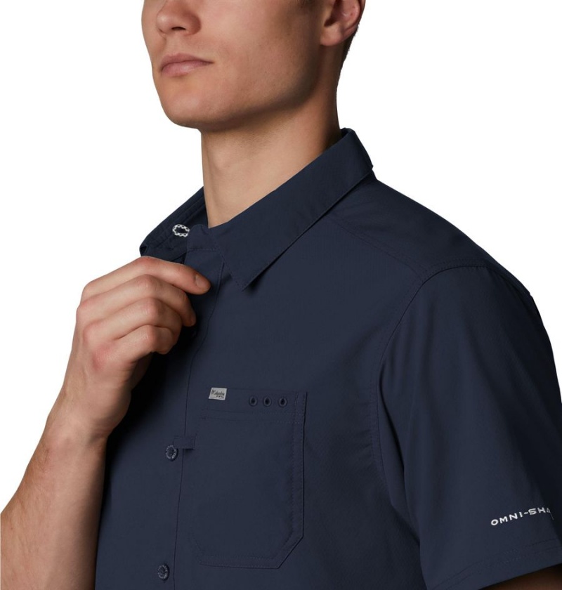 Columbia PFG Slack Tide Camp Men's Shirt Navy | IUZOPY-692