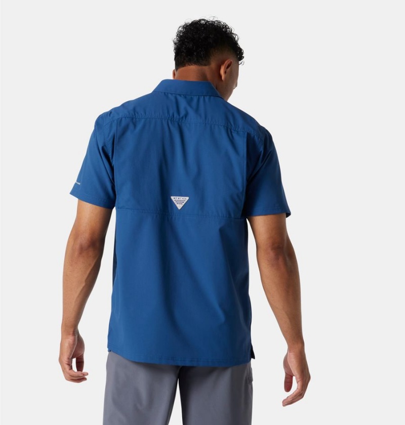 Columbia PFG Slack Tide Camp Men's Shirt Blue | MNKPJE-214