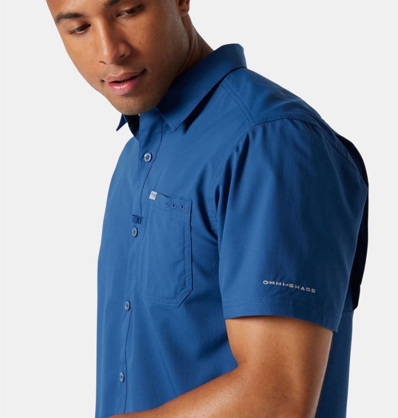 Columbia PFG Slack Tide Camp Men's Shirt Blue | MNKPJE-214