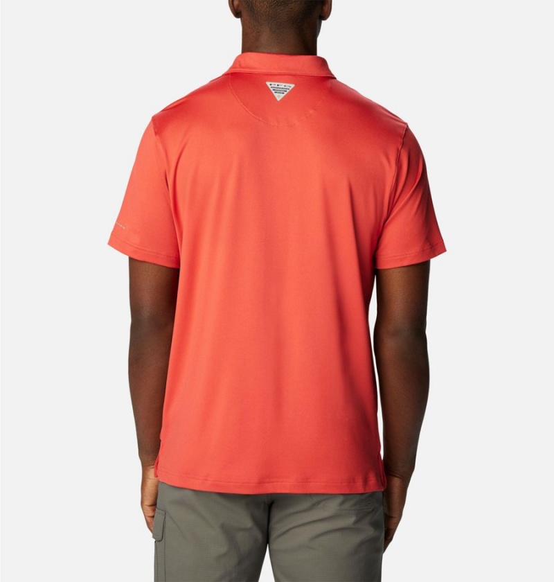 Columbia PFG Slack Tide Stretch Men's Polo Shirt Red | NMSBIY-051
