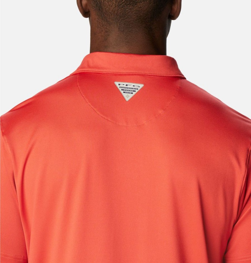 Columbia PFG Slack Tide Stretch Men's Polo Shirt Red | NMSBIY-051
