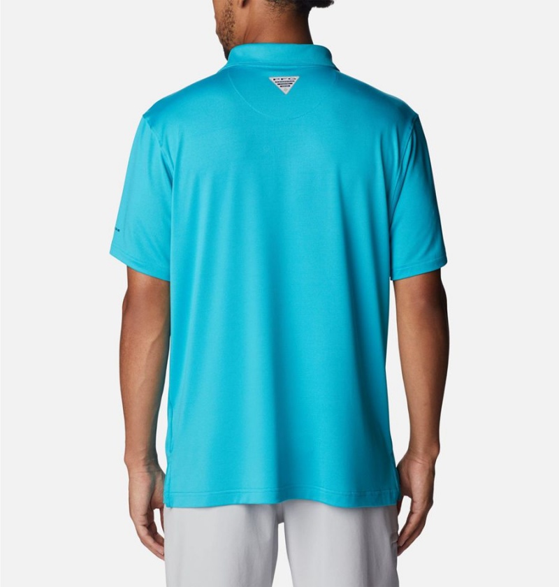 Columbia PFG Slack Tide Stretch Men's Polo Shirt Turquoise | ACLNIQ-560