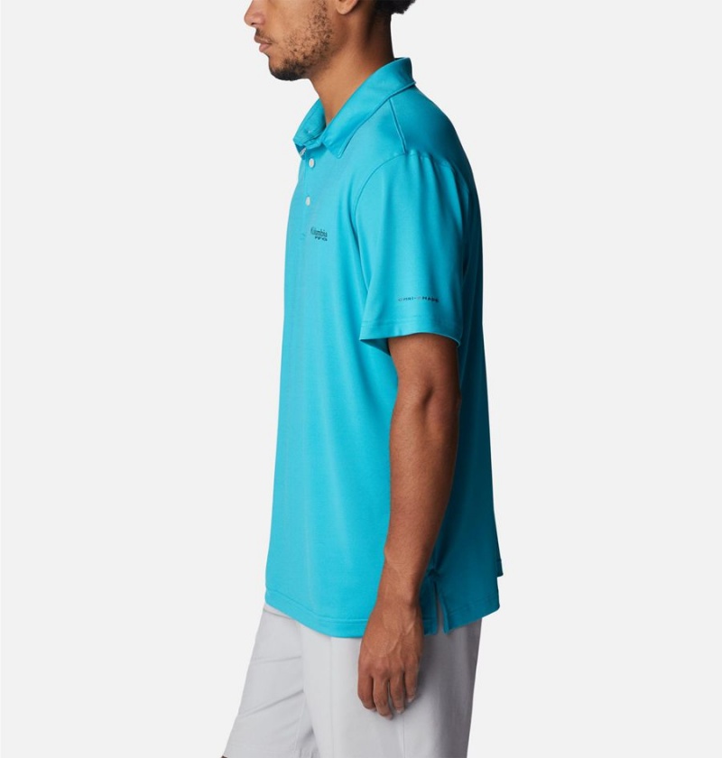 Columbia PFG Slack Tide Stretch Men's Polo Shirt Turquoise | ACLNIQ-560