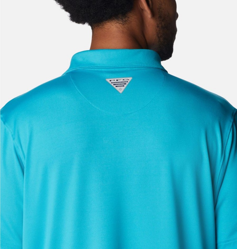 Columbia PFG Slack Tide Stretch Men's Polo Shirt Turquoise | ACLNIQ-560