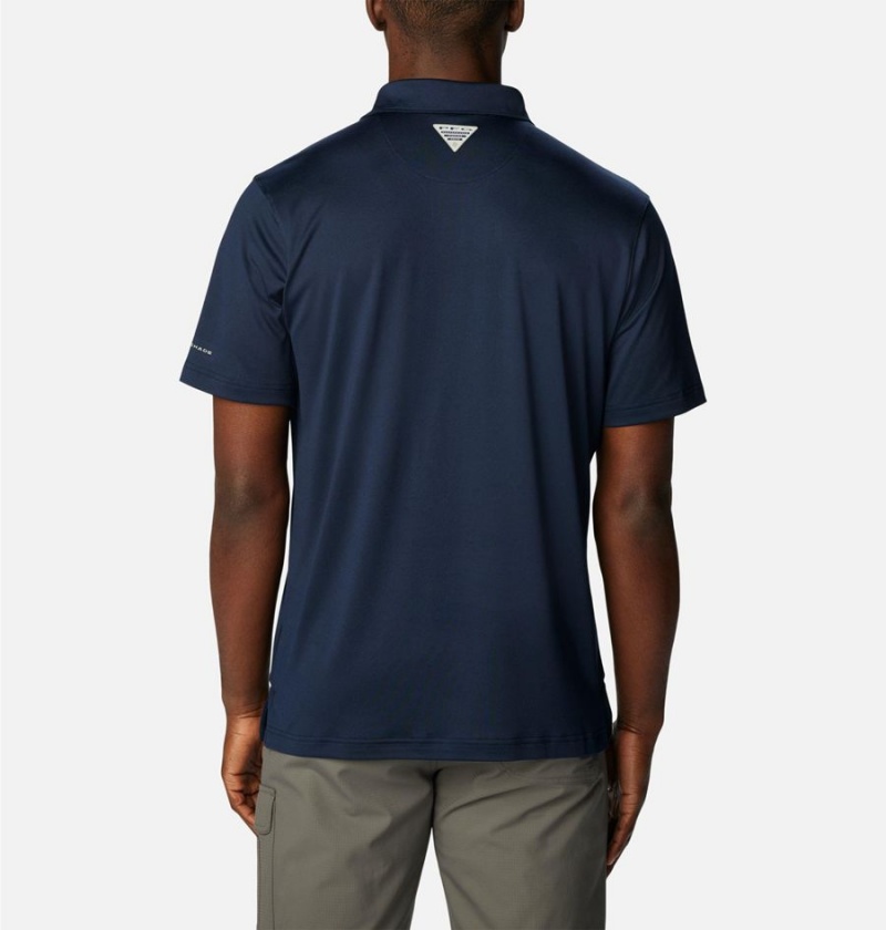 Columbia PFG Slack Tide Stretch Men's Polo Shirt Navy | JFBDXI-490