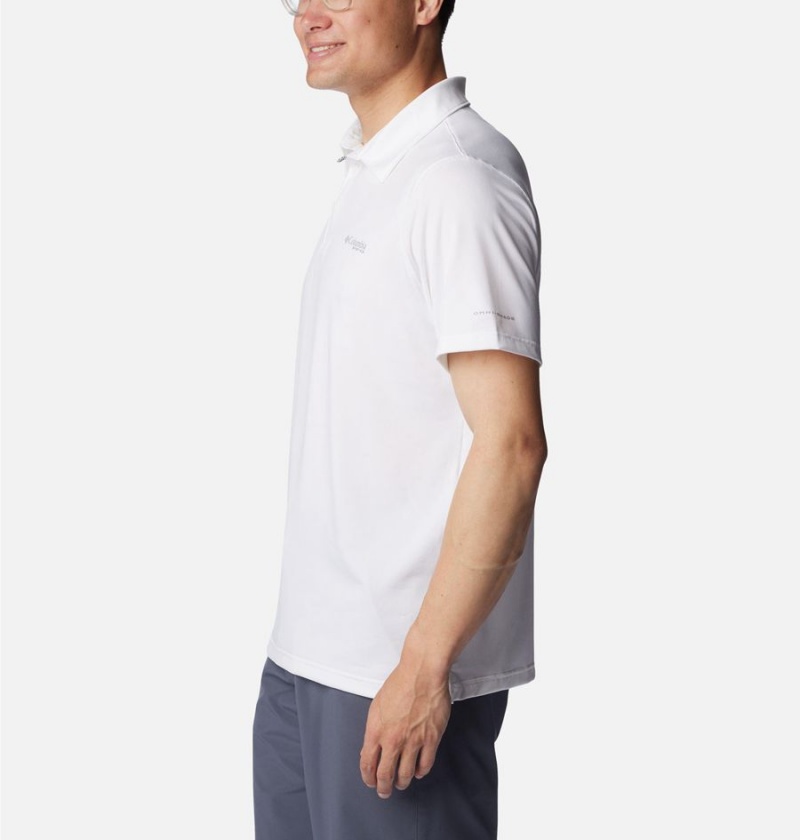 Columbia PFG Slack Tide Stretch Men's Polo Shirt White | JHGUFN-950