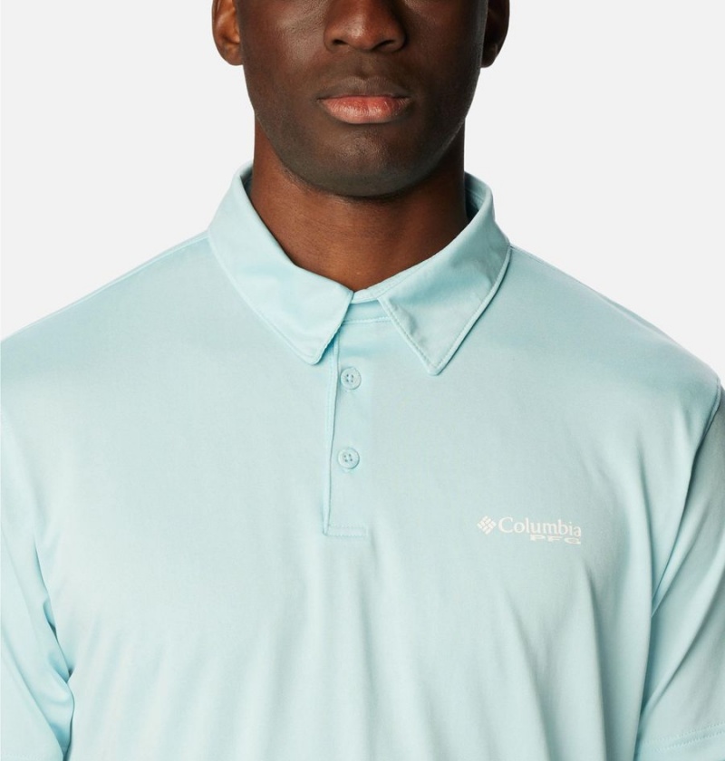 Columbia PFG Slack Tide Stretch Men's Polo Shirt Blue | TYDSJN-405