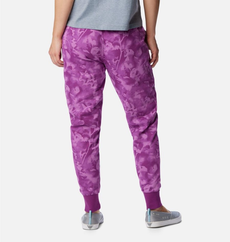 Columbia PFG Slack Water French Terry Joggers Women's Pants Purple | NAJSYX-789