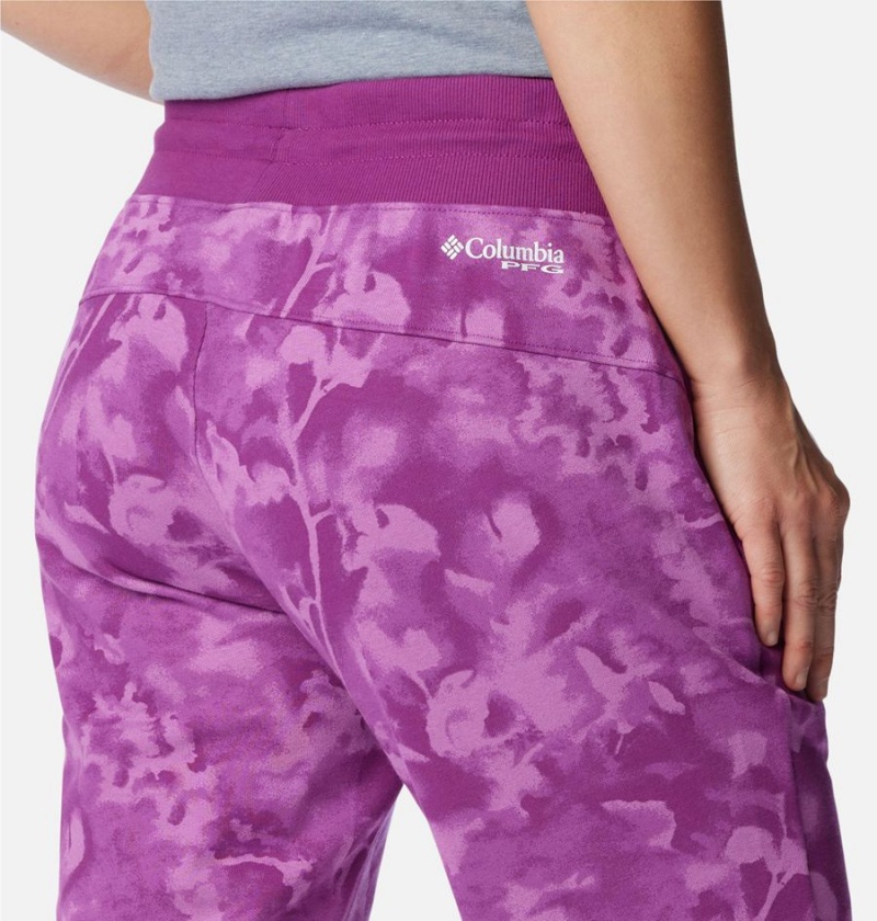 Columbia PFG Slack Water French Terry Joggers Women's Pants Purple | NAJSYX-789