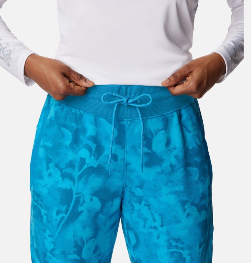 Columbia PFG Slack Water French Terry Joggers Women's Pants Turquoise | WLSMJZ-062