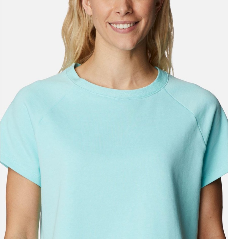 Columbia PFG Slack Water French Terry Women's T-Shirt Blue | NEYUQO-296