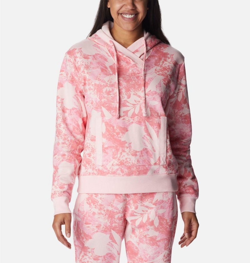 Columbia PFG Slack Water French Terry Women\'s Hoodie Pink | LKNUZP-590