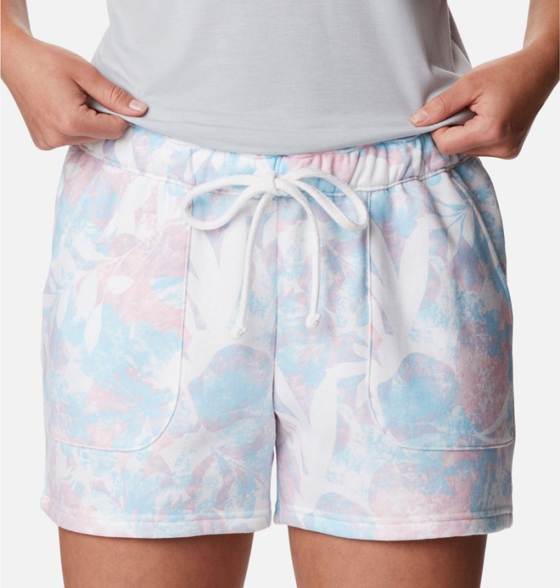 Columbia PFG Slack Water French Terry Women's Shorts White | ZODSTM-463
