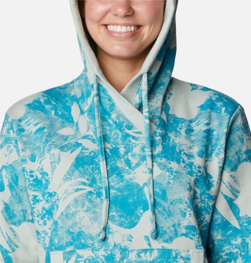 Columbia PFG Slack Water French Terry Women's Hoodie Blue | IOWPEX-927