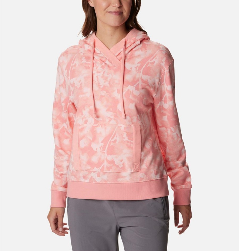 Columbia PFG Slack Water French Terry Women\'s Hoodie Coral | ZKMDCL-071