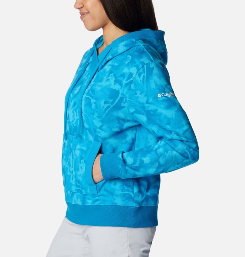 Columbia PFG Slack Water French Terry Women's Hoodie Blue | CUEZLV-854