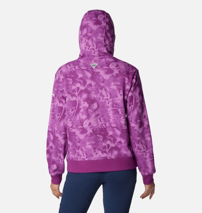 Columbia PFG Slack Water French Terry Women's Hoodie Purple | FCYIMV-279