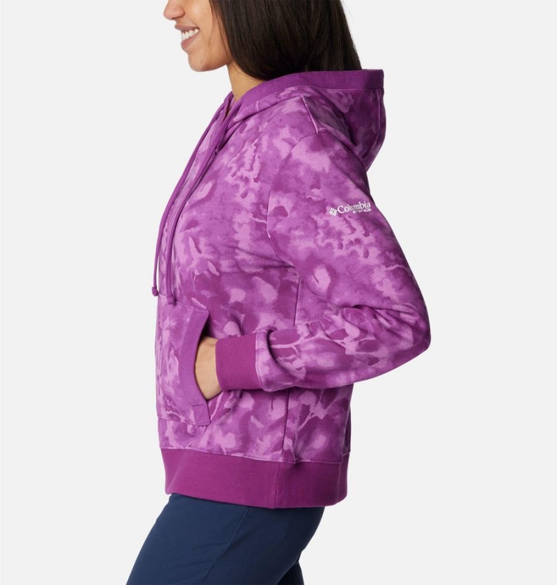 Columbia PFG Slack Water French Terry Women's Hoodie Purple | FCYIMV-279