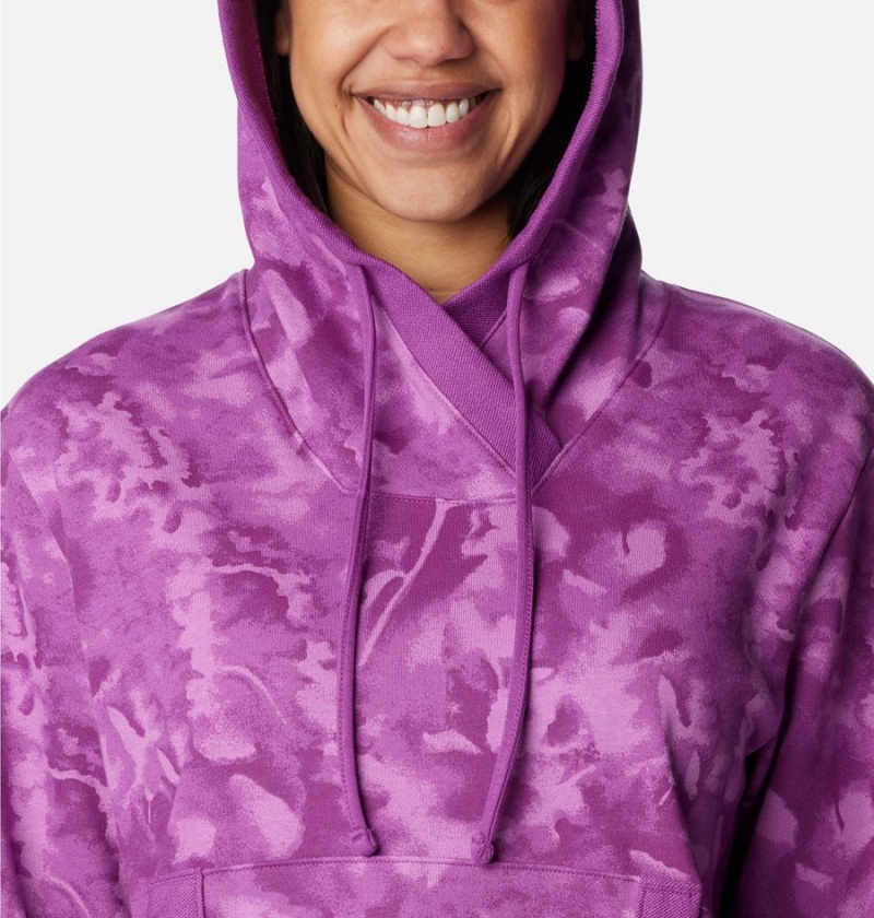 Columbia PFG Slack Water French Terry Women's Hoodie Purple | FCYIMV-279