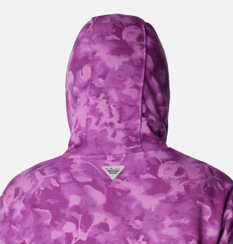 Columbia PFG Slack Water French Terry Women's Hoodie Purple | FCYIMV-279