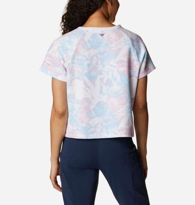 Columbia PFG Slack Water French Terry Women's T-Shirt White | WEMVRA-170