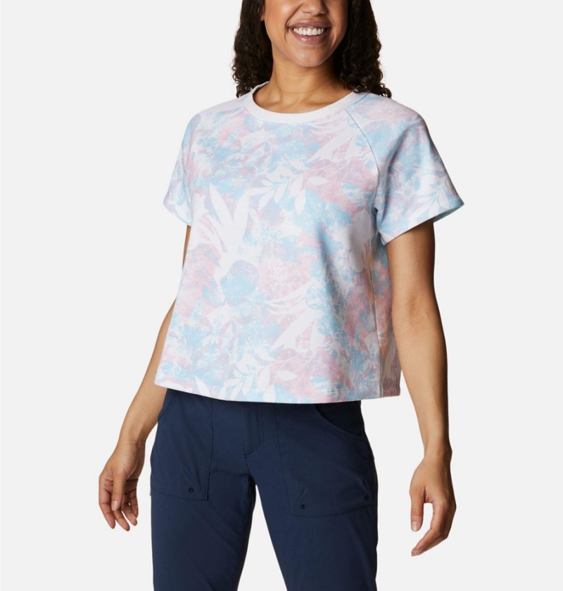 Columbia PFG Slack Water French Terry Women's T-Shirt White | WEMVRA-170