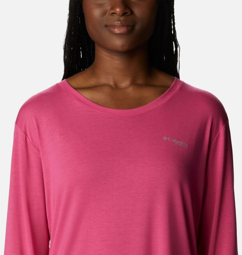 Columbia PFG Slack Water Graphic Long Sleeve Women's T-Shirt Pink | VYTSFE-579