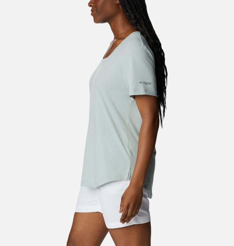 Columbia PFG Slack Water Knit II Women's T-Shirt Green | JFURAI-362