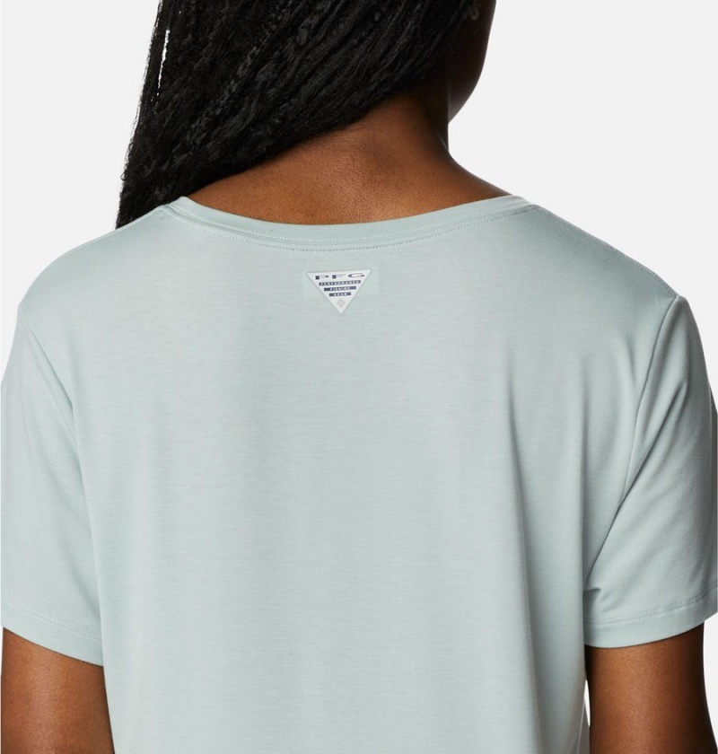 Columbia PFG Slack Water Knit II Women's T-Shirt Green | JFURAI-362