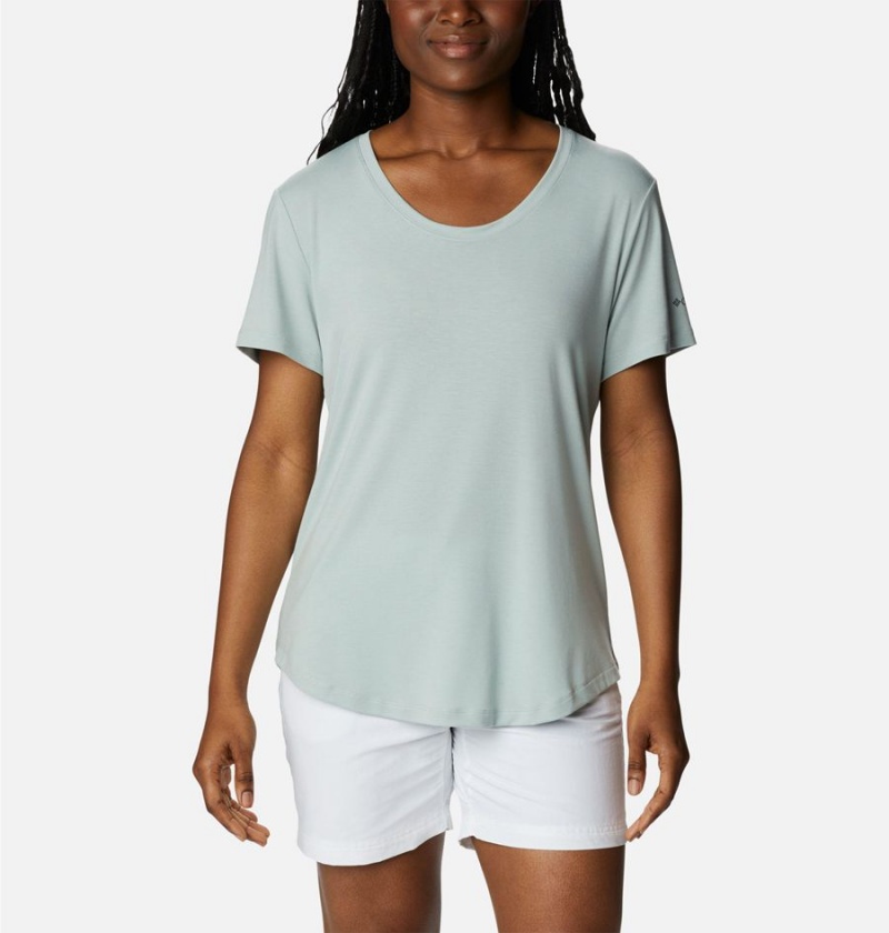 Columbia PFG Slack Water Knit II Women\'s T-Shirt Green | JFURAI-362