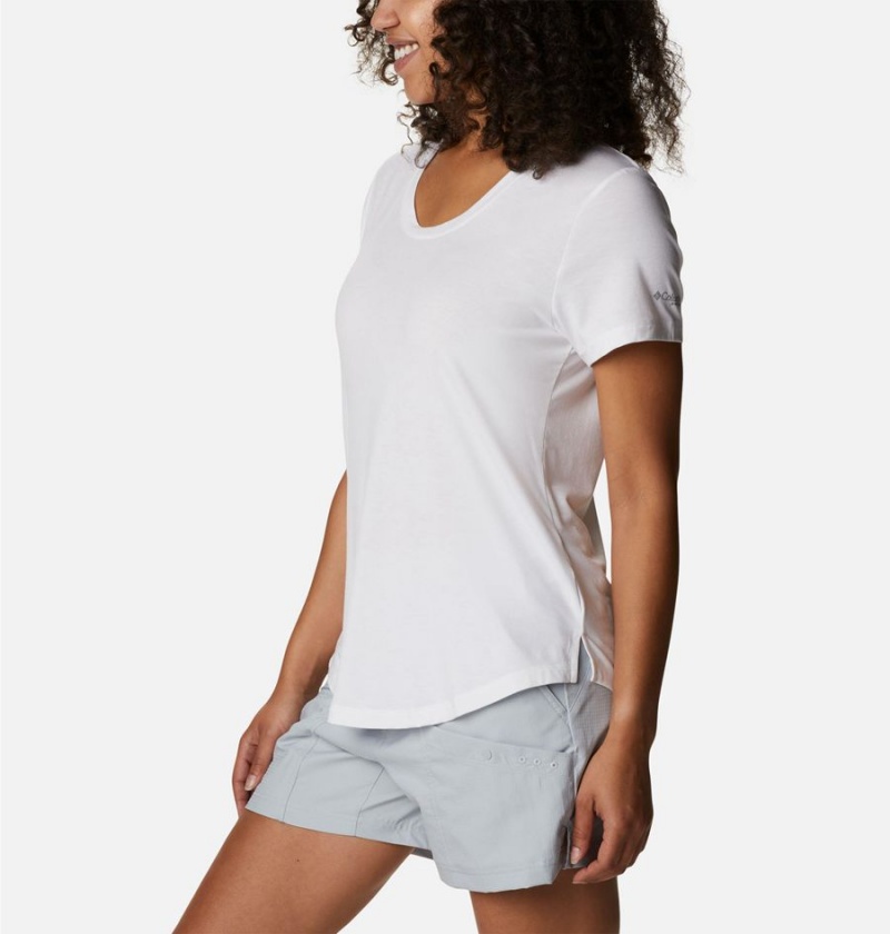 Columbia PFG Slack Water Knit II Women's T-Shirt White | ZHALOM-327