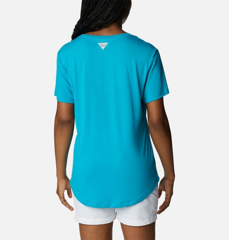 Columbia PFG Slack Water Knit II Women's T-Shirt Turquoise | PLGWRY-637