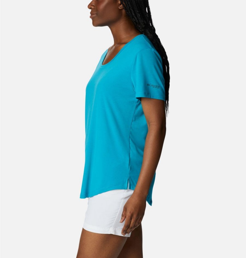 Columbia PFG Slack Water Knit II Women's T-Shirt Turquoise | PLGWRY-637