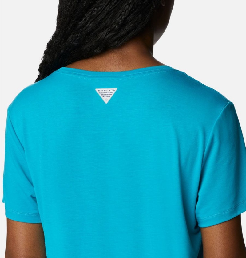 Columbia PFG Slack Water Knit II Women's T-Shirt Turquoise | PLGWRY-637