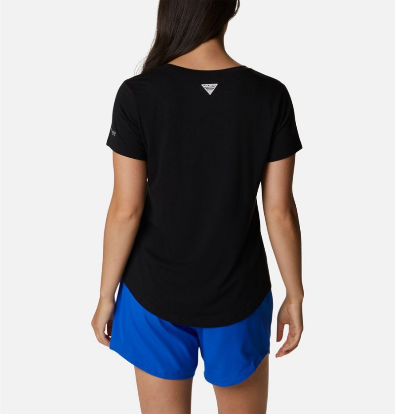Columbia PFG Slack Water Knit II Women's T-Shirt Black | BMILKN-285