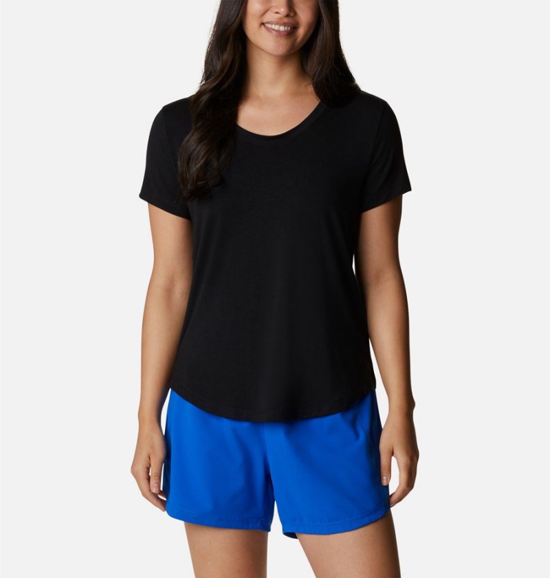 Columbia PFG Slack Water Knit II Women\'s T-Shirt Black | BMILKN-285