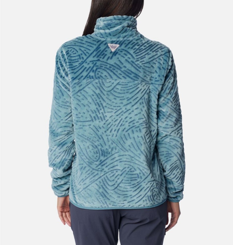 Columbia PFG Slack Water Reversible Fleece Women's Pullover Turquoise | WIZATK-731