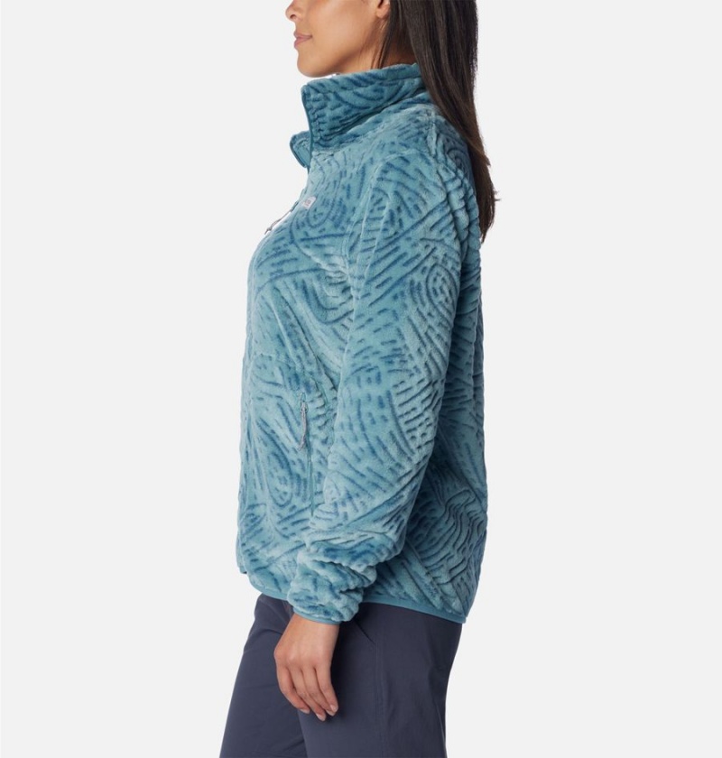 Columbia PFG Slack Water Reversible Fleece Women's Pullover Turquoise | WIZATK-731