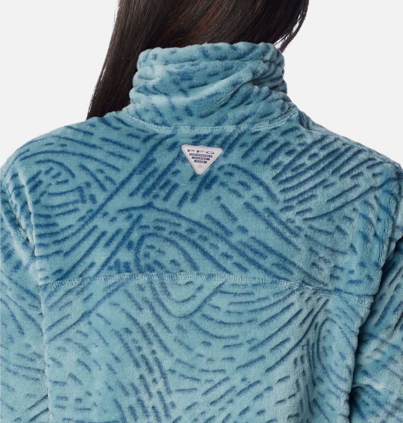 Columbia PFG Slack Water Reversible Fleece Women's Pullover Turquoise | WIZATK-731
